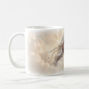 Café Caneca de Viagem Nuvem Castelo Mulher de Cabelo Br