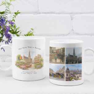 Café Caneca de viagem personalizada Bruxelas Bélgica co