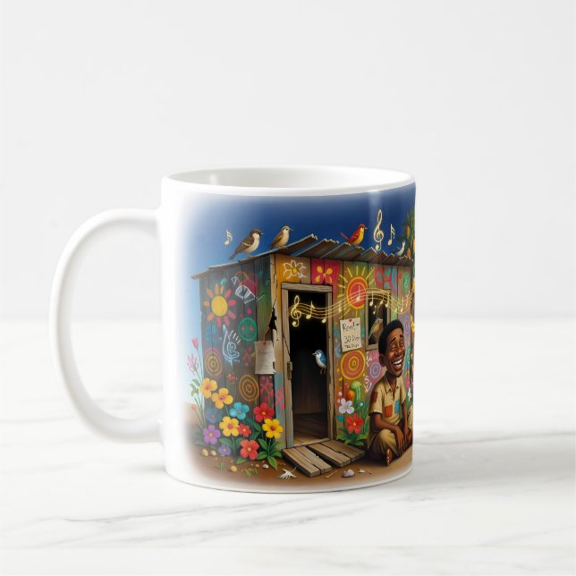 Café Caneca de Vida Comunitária Vibrante Supera a Alegr (Esquerda)