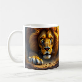Café Caneca de Vida Selvagem de Leão e Elefante African