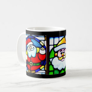 Café Caneca de Vidro Pintado Papai Noel