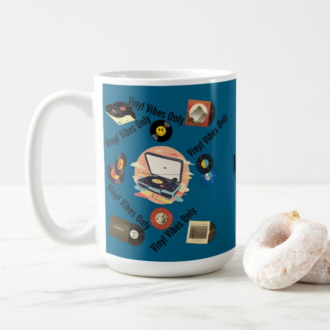 Café Caneca de vinil retrô vintage (Com Donut)