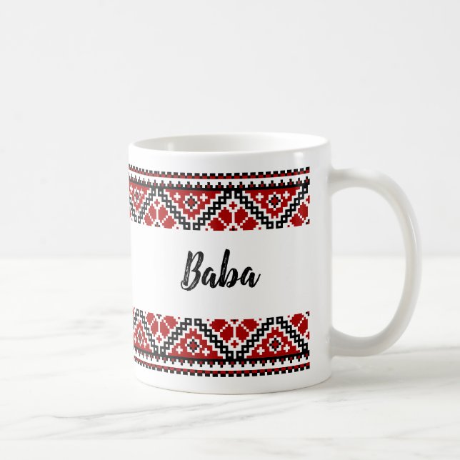 Café Caneca de vyshyvanka/bordado Baba ucraniano (Direita)