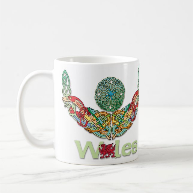 Café Caneca de Wales com céltico Knotwork (Esquerda)