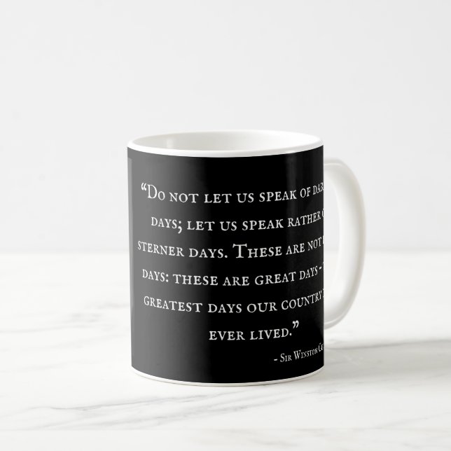 Café Caneca de Winston Churchill - citações 13 (Frente Esquerda)