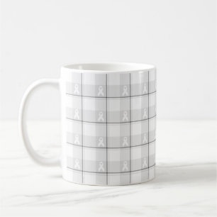 Café Caneca de Xadrez de Conscientização do Câncer de P