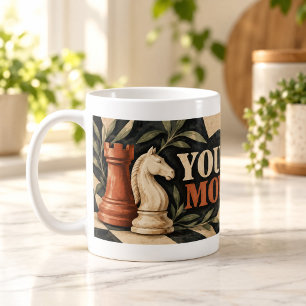 Café Caneca de Xadrez Slab Serif Your Move