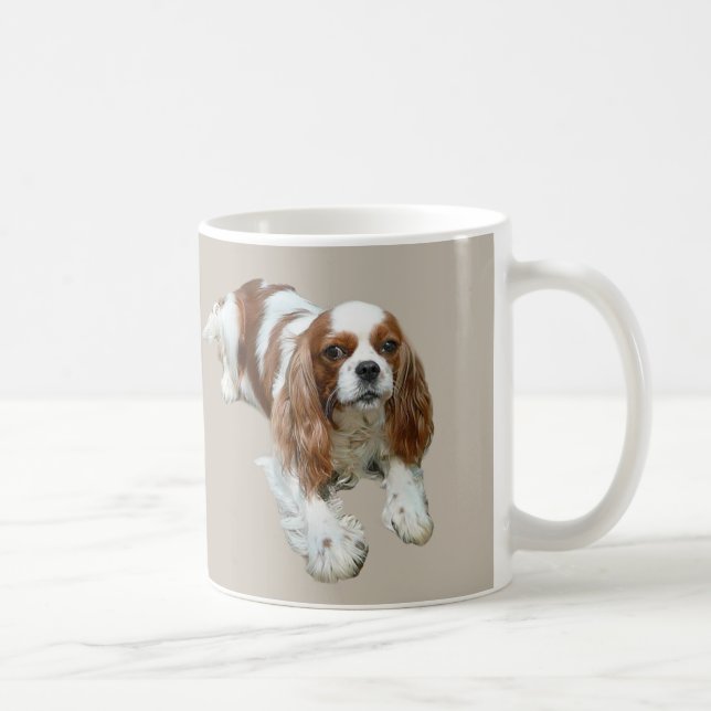 Café Caneca descuidado do Spaniel de rei Charles (Direita)