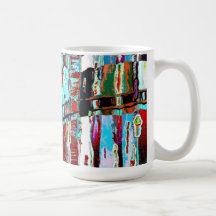 Caneca – Design Abstrato de Colapso e Reflexão