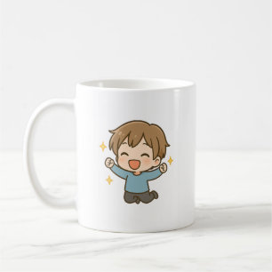 Café Caneca Diária de Humor Chibi Animada