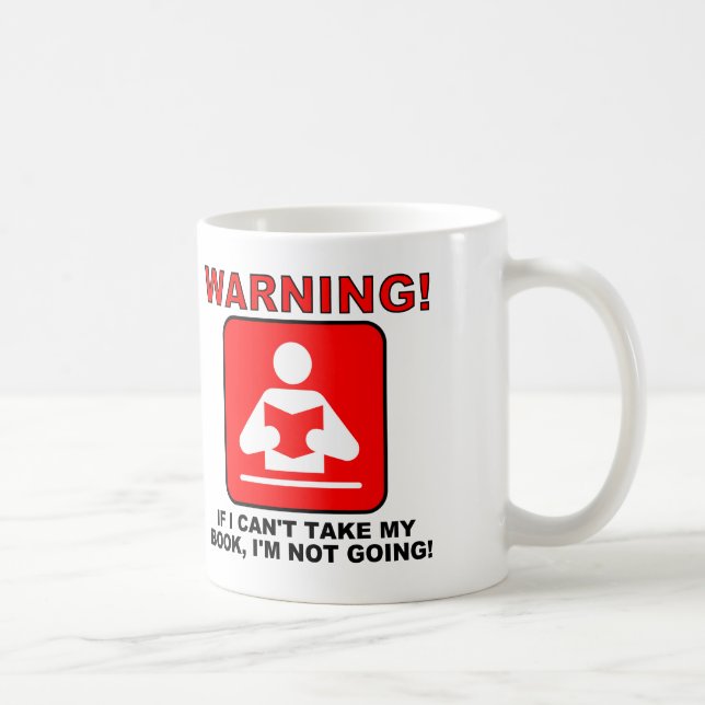 Café Caneca Divertida de Avisos para Amantes de Livros  (Direita)