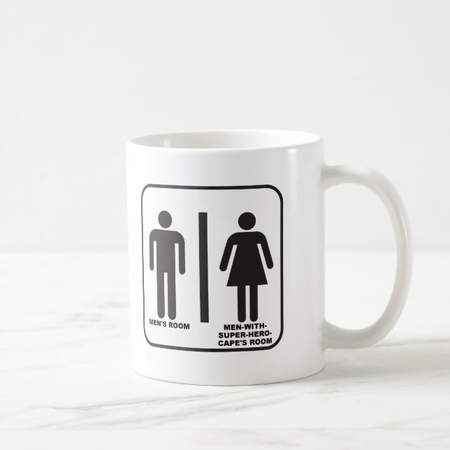 Café Caneca Divertida de Banheiro de Super-Herói (Direita)