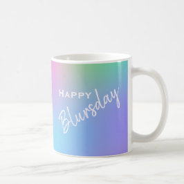 Café Caneca Divertida de Blursday Feliz com Duas Faces