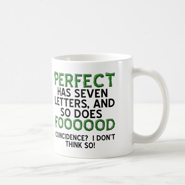 Café Caneca Divertida de Comida Perfeita ou Caneca de V (Direita)