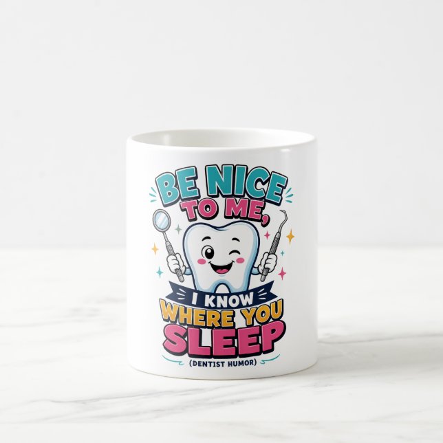 Café Caneca Divertida de Dente - Desenho Animado de Den (Centro)