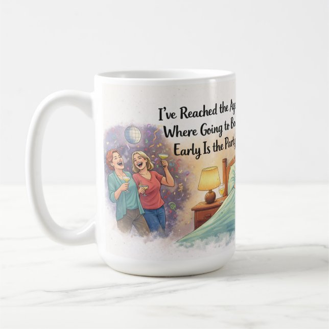 Café Caneca Divertida de Festa de Dormir Personalizada (Esquerda)