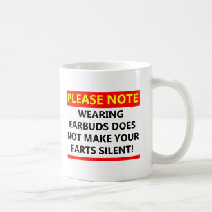 Café Caneca Divertida de Fones de Ouvido Silenciosos
