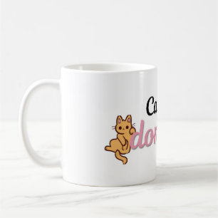 Café Caneca Divertida de Gato Fofa Não Me Importo