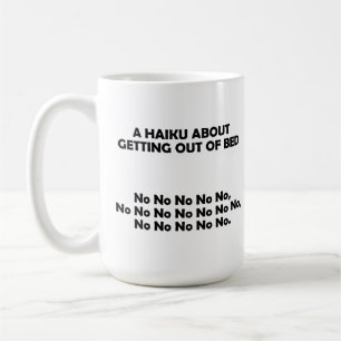 Café Caneca Divertida de Haiku para Levantar da Cama