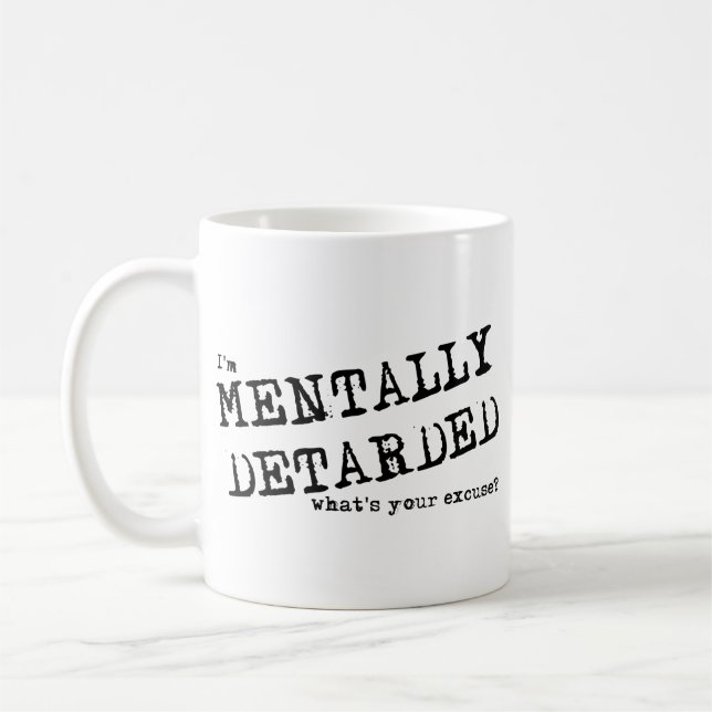 Café Caneca Divertida de Humor com Deficiência Mental (Esquerda)