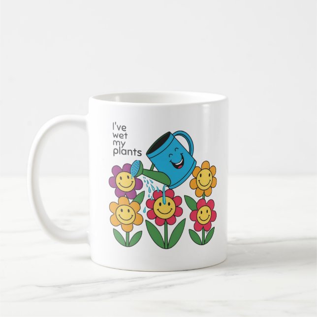 Café Caneca Divertida de Jardinagem – “Molhei Minhas Pl (Esquerda)