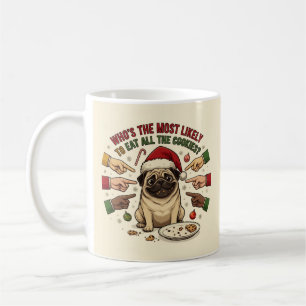 Café Caneca Divertida de Natal Pug Cachorro
