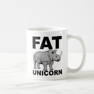 Café Caneca Divertida de Rinoceronte Unicórnio Gordo