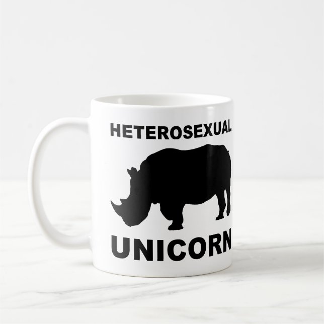 Café Caneca Divertida de Rinoceronte Unicórnio Heteross (Esquerda)
