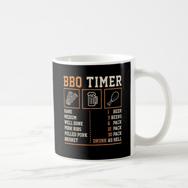 Café Caneca Divertida de Temporizador de Churrasco com  (Direita)