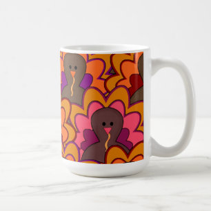 Café Caneca Divertida do Dia de Ação de Graças Colorida