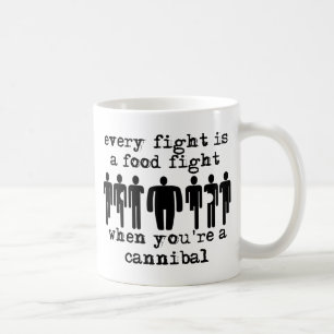 Café Caneca Divertida Luta de Comida Canibal Humor