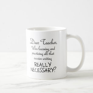 Café Caneca Divertida Prática de Letra Cursiva