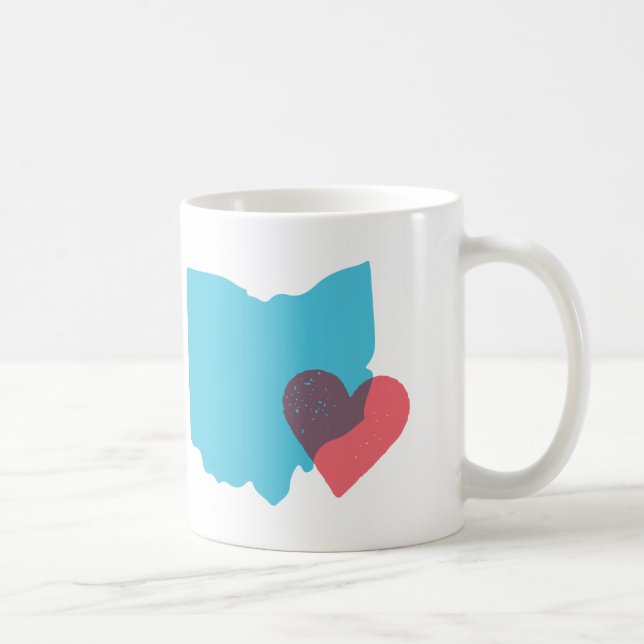 Café Caneca do amor da forma do estado de Ohio (Direita)