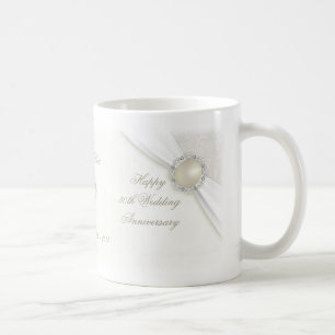 Café Caneca do aniversário de casamento do damasco 30a