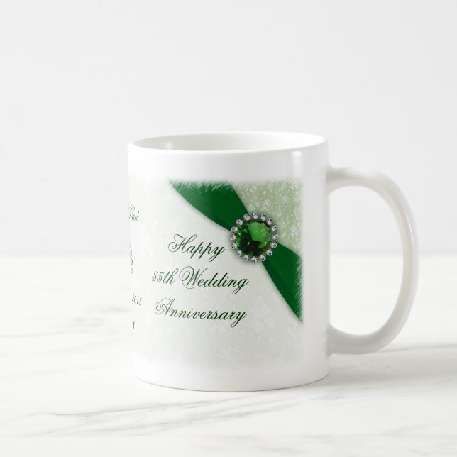 Café Caneca do aniversário de casamento do damasco 55th (Direita)