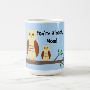 Café Caneca do branco da coruja de dia das mães
