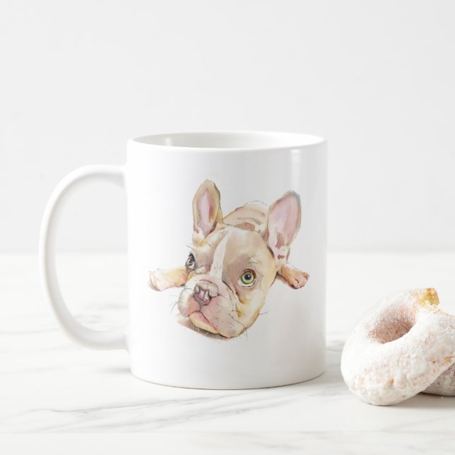 Café Caneca do Bulldog Francês, Presente de Mãe de Cach (Com Donut)