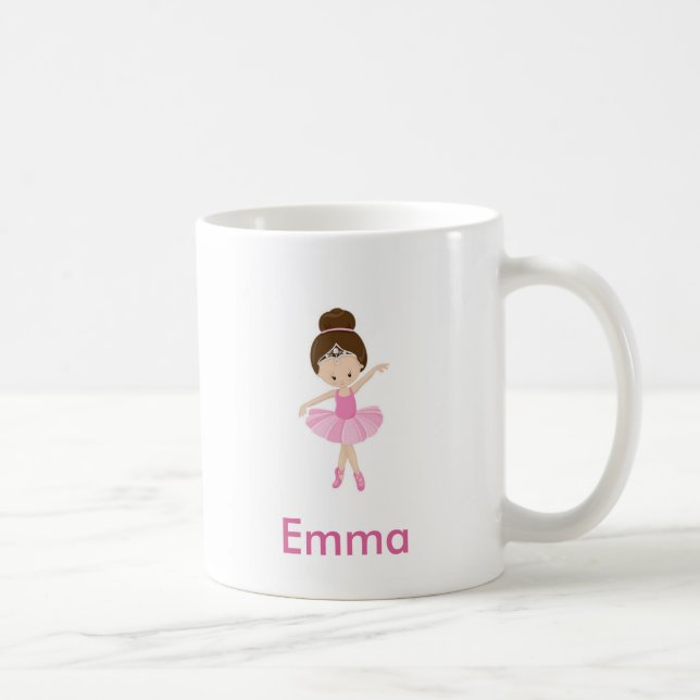 Café Caneca do cabelo de Brown da coroa da bailarina da (Direita)