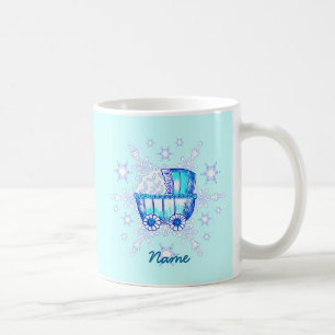 Café Caneca do carrinho de bebê azul