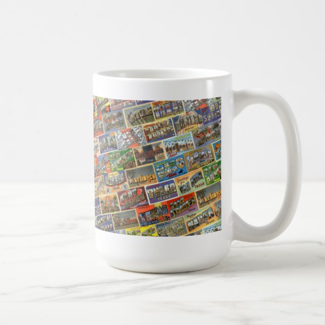 Café Caneca do cartão de Texas do vintage (Direita)