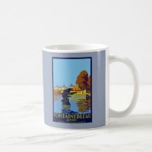 Caneca do Cartaz de Viagem Francês Antigo Fontaine