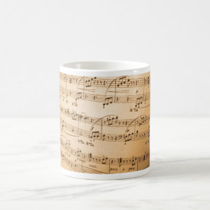 Café Caneca do clássico da folha de música