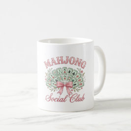 Café Caneca do Clube Social de Mahjong Coquette com Laç