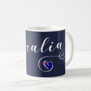 Café Caneca do coração de Austrália, bandeira