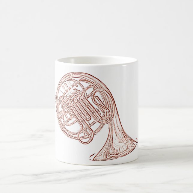 Café Caneca do desenho da tinta de Brown da trompa (Centro)