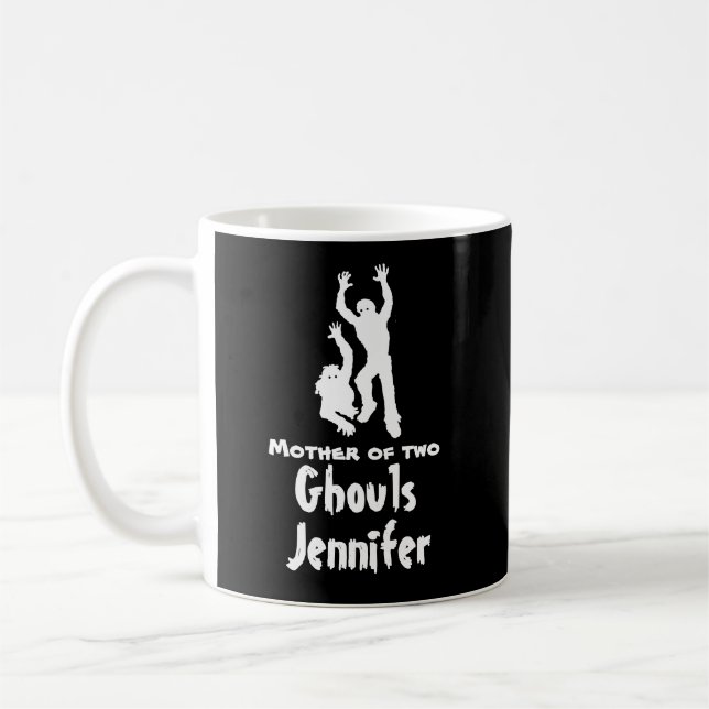 Café Caneca do Dia das Bruxas Mãe de Dois Gulosos Engra (Esquerda)