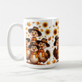 Café Caneca do Dia de Ação de Graças com família de per