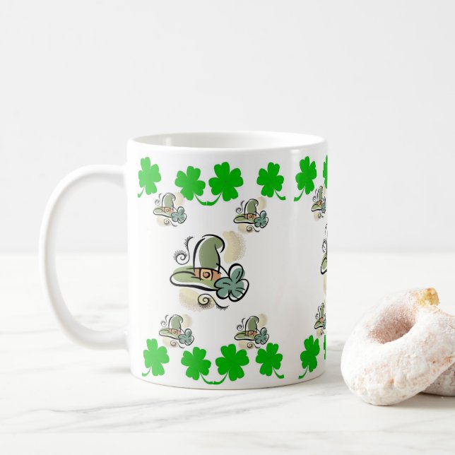 Café Caneca do Dia de São Patrício (Com Donut)