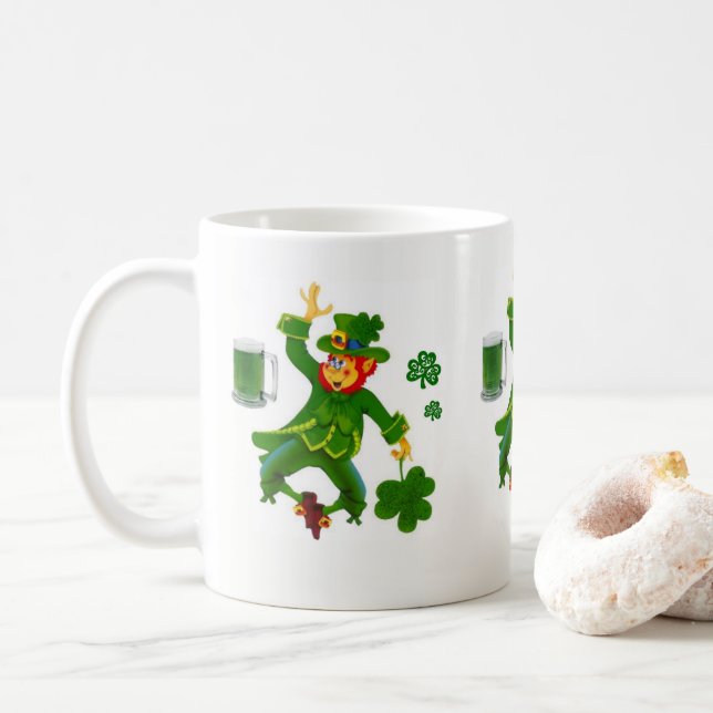 Café Caneca do Dia de São Patrício (Com Donut)