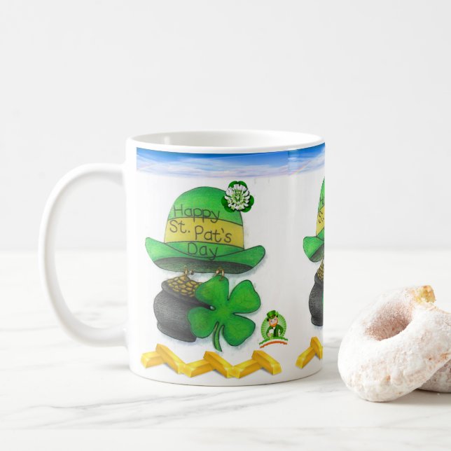 Café Caneca do Dia de São Patrício (Com Donut)